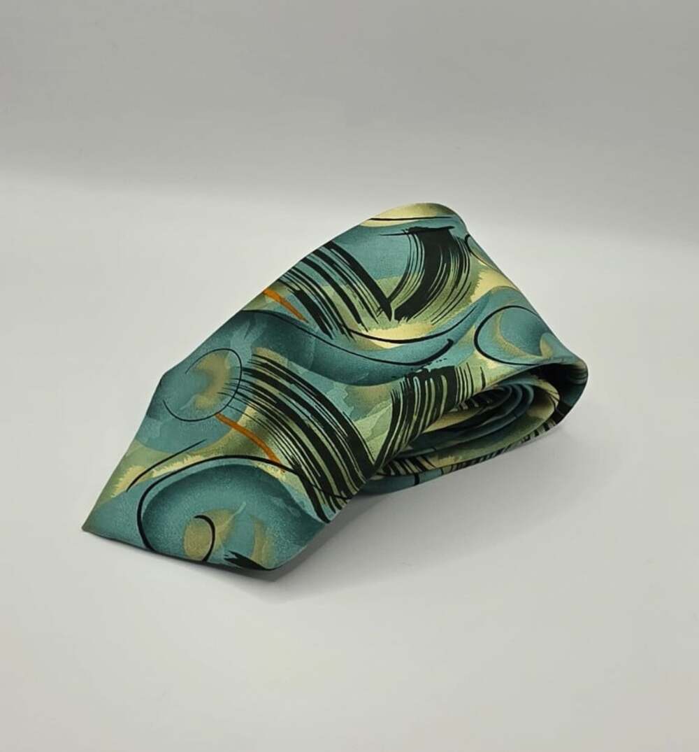 Jerry J Garcia 100% Silk Tie Duckworm Collection 46 green Necktie - Picture 4 of 8